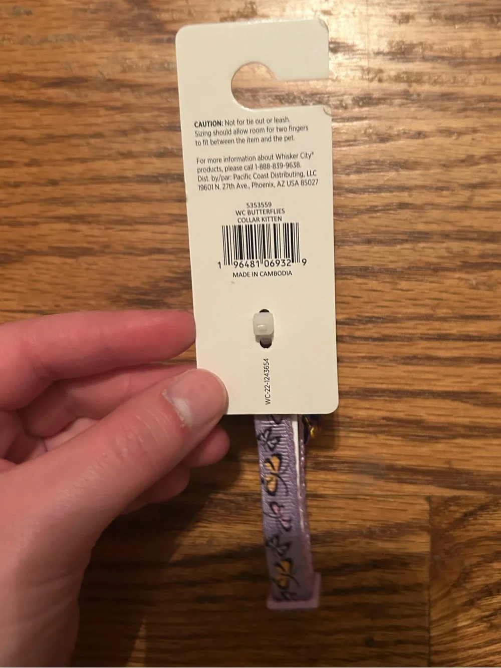Whisker City Purple Butterfly Flavored Easy Release Adjustable Cat Collar - NWT